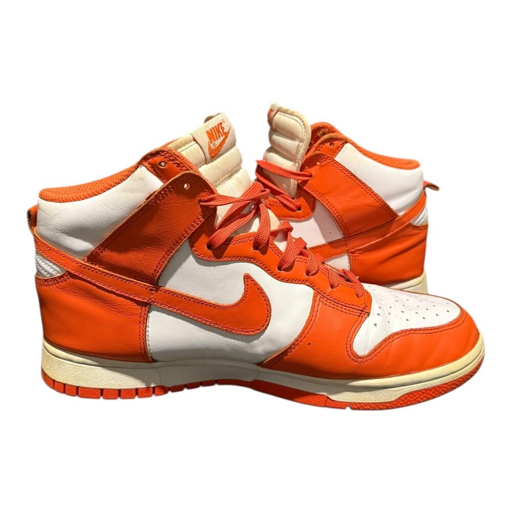 Nike Dunk High Men’s Size 10 Orange 2009 Leather High Top Sneakers Syracuse - Picture 8 of 9